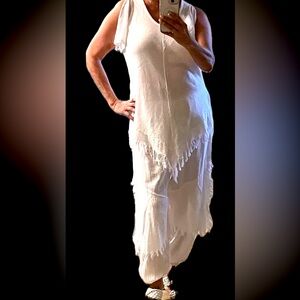 Elegant White Fringe Dress